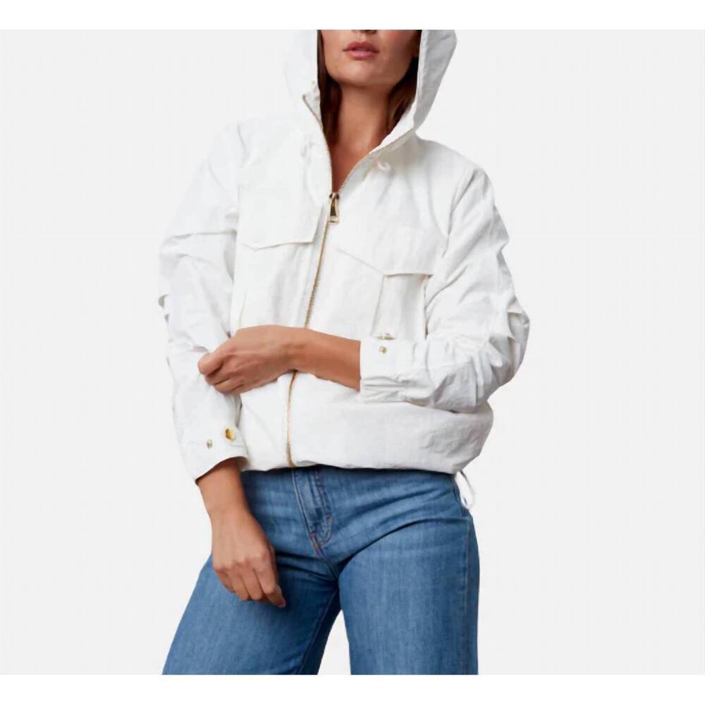 NEW ADROIT ATELIER charlie hooded raincoat in wht
